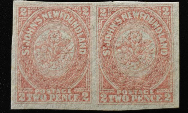 Newfoundland #17 VFNH 1861/62 2c Rose Imperforate Pair