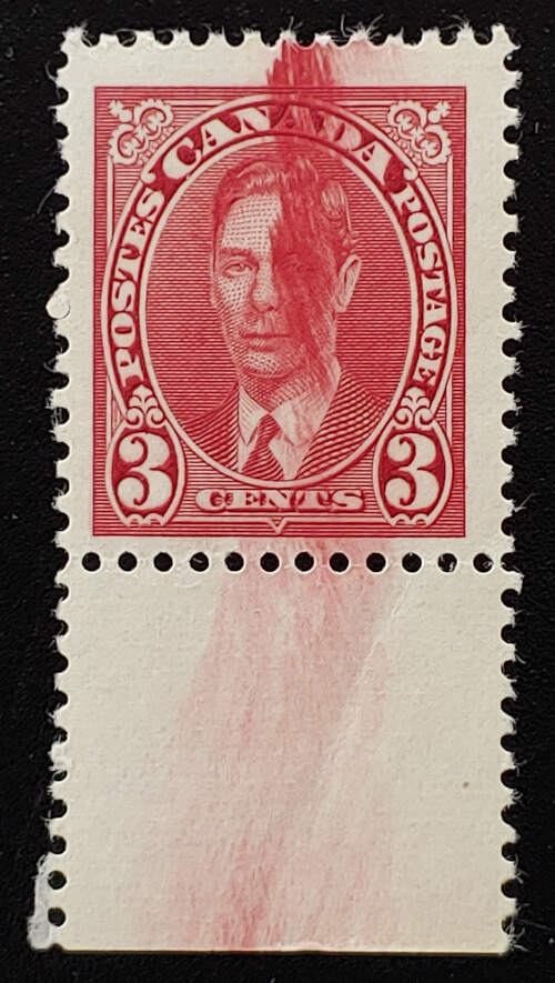 Canada #233 Never Hinged 1937 3c George VI Smear Variety