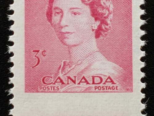 Canada #327 Never Hinged 1953 3c Dramatic Misperf