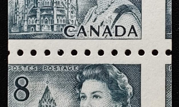 Canada #550 Never Hinged 1971 8c Centennial Miscut Coil Pair