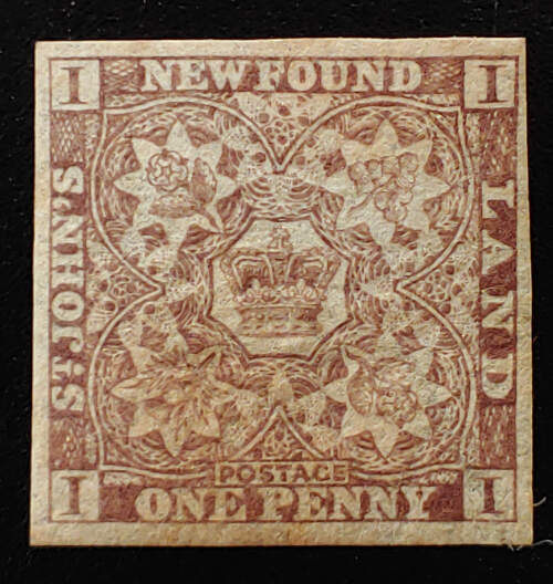 Newfoundland #15Aii VF Mint 1861/62 1d Watermarked, b/s US$400