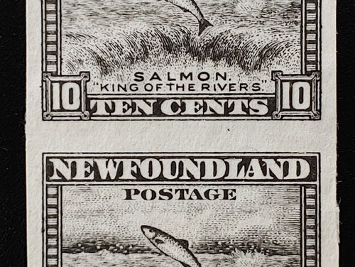 Newfoundland #193P VF 1932 10c Black Imperf Plate Proof Pr