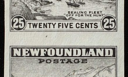Newfoundland #197P VF 1932 25c Black Imperf Plate Proof Pair