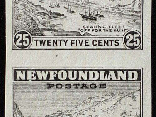 Newfoundland #197P VF 1932 25c Black Imperf Plate Proof Pair