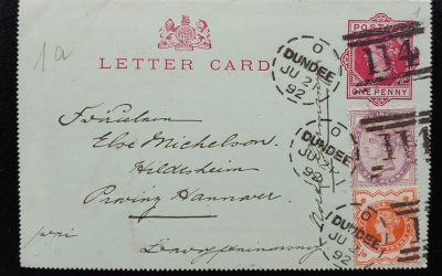 G.B. 21 Jun 1892 1.5d uprated 1d Letter Card to Hildesheim