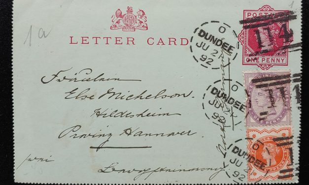 G.B. 21 Jun 1892 1.5d uprated 1d Letter Card to Hildesheim