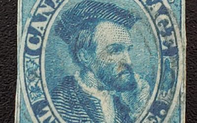 Canada #7 abt Fine Used 1855 10d Cartier Thin Paper