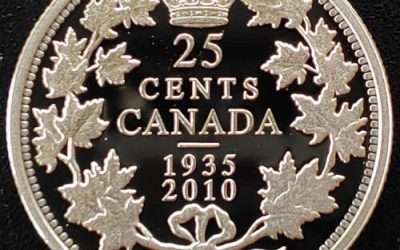 Canada Proof 1935/2010 George V low mintage Silver 25 Cents