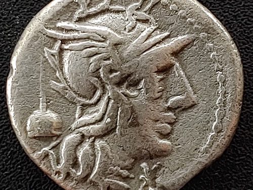 Roman Republic 126 BC Quinctia 3.48gm Silver Denarius w/ Roma