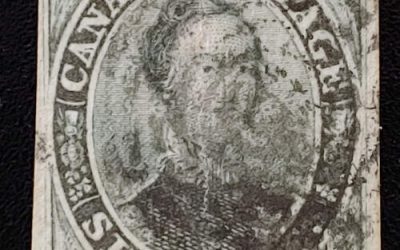 Canada #5b VF Used 1855 6d Greenish Grey