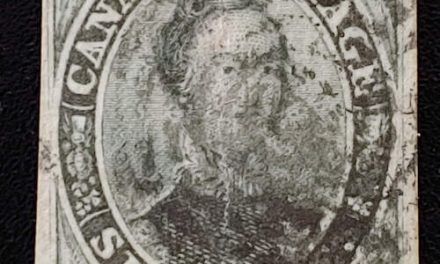 Canada #5b VF Used 1855 6d Greenish Grey