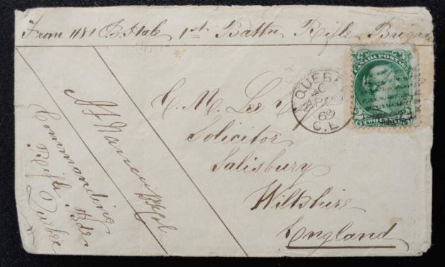 Quebec, C.E. #24 29 Apr 1869 2c Rifle Brigade Transatlantic Cover