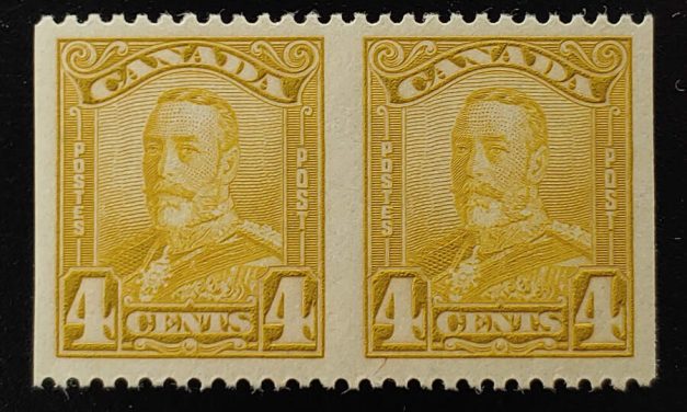 Canada #152b VF Mint 4c Scroll Perf by Imperf Pair