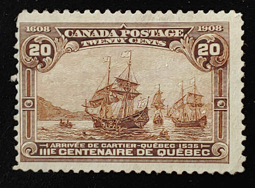 Canada #103i Fine Used 1908 20c Quebec Major Re-entry