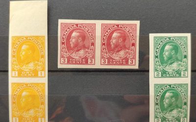 Canada #136-138 VFNH 1924 Admiral Imperf pair Set (6)