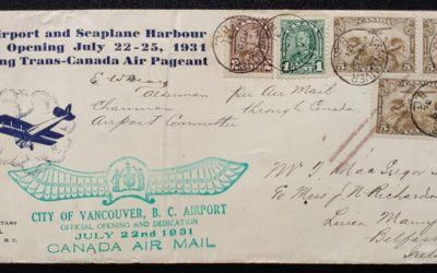 City of Vancouver, B.C. 25 Aug 1931 18c Airport Cover and contents