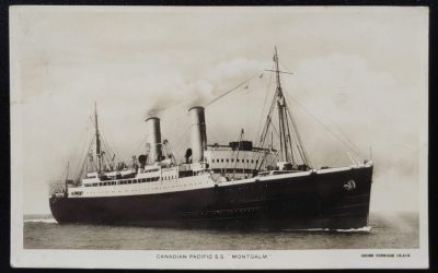 Canadian Pacific S.S. Montcalm 2c Paquebot Postcard to Chester