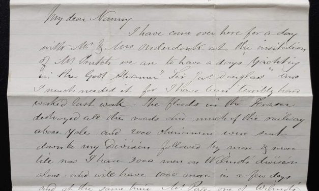 Driard House Victoria, B.C. 28 Jun 1882 Marcus Smith Letter to wife