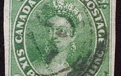 Canada #9 Fine Used 1857 7.5d Green, 2018 Greene cert