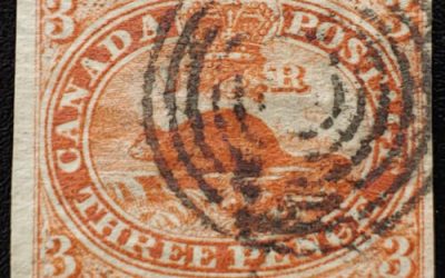 Canada #4d VF Used 1852 3d Orange Red Thin Paper
