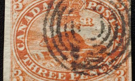 Canada #4d VF Used 1852 3d Orange Red Thin Paper