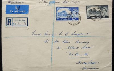 G.B. #311-312 1 Sep 1955 Registered FDC to Nova Scotia (2)