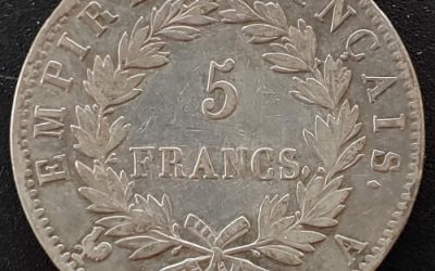 France abt VF 1810A Napoleon Paris Mint Silver 5 Francs .7234oz ASW