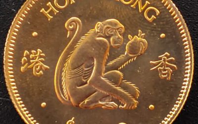 Hong Kong BU 1980 Year of the Monkey $1000 Gold .4678oz AGW