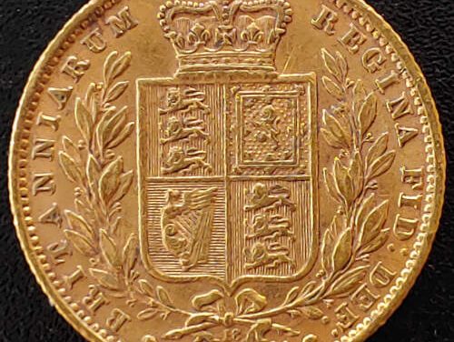 G.B./Colonial Canada VF 1872 Die 18 QV Shield Type Gold Sovereign