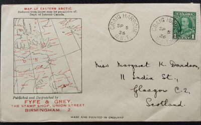 Canada #217 5 Sep 1936 1c R.M.S. Nascopie Short Paid Cover