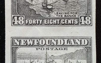 Newfoundland #199P F/VF 1932 48c Black Plate Proof Pair