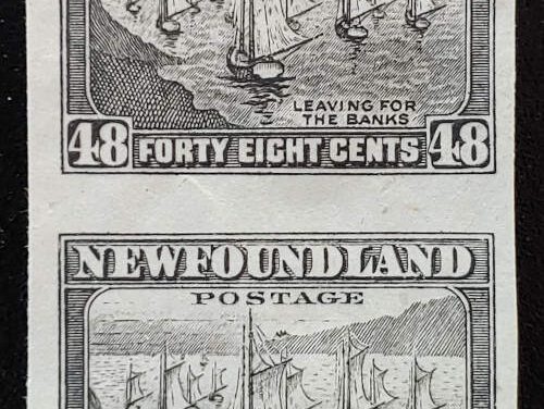 Newfoundland #199P F/VF 1932 48c Black Plate Proof Pair