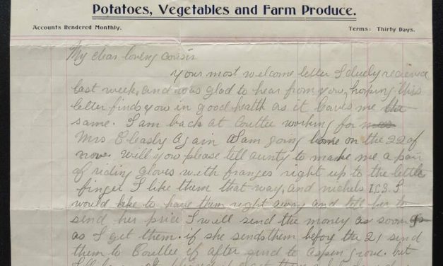 Coutlee, B.C. 1910 Shuttleworth Letter on Cleasby Invoice