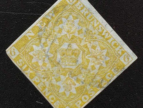 New Brunswick #2 Fine Used 1861 6d Shade