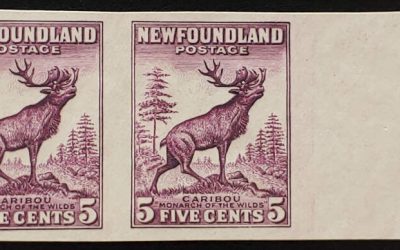 Newfoundland #190a VF Unused 1932/37 5c Imperforate Pair