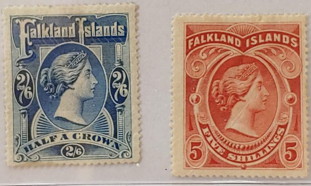 Falkland Islands #20-21 F/VF Mint HR 1898 Queen Victoria