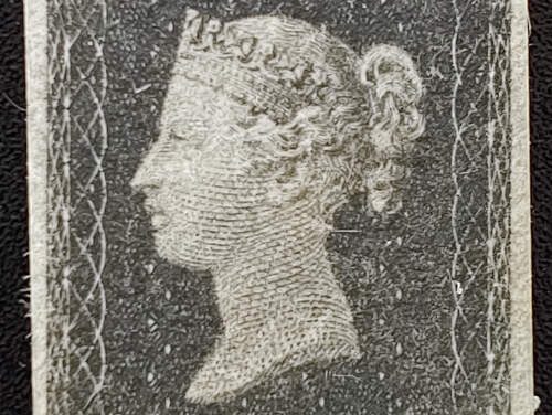G.B. #1 VF Unu 1840 1d Black Plate 2 Pos H-D US$12,500