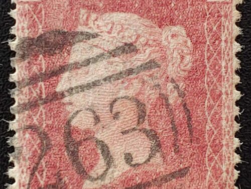 G.B. #20 Fine Used 1857 1d Red Position T-A Error of Watermark, Cert.