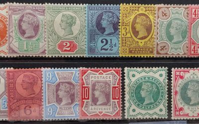 G.B. #111-21, 125-6 Fine Mint 1887/1900 Jubilees, 9d (13)