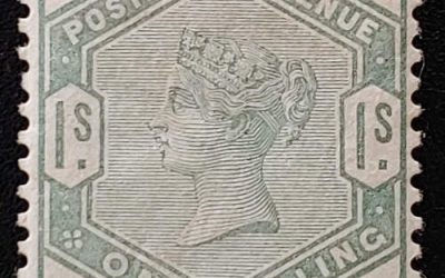 G.B. #107 Fine+ Mint HR 1884 1/- Green Victoria