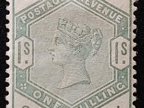 G.B. #107 Fine+ Mint HR 1884 1/- Green Victoria