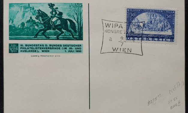 Austria #B110a 9 Jul 1953 50g Granite Paper on WIPA Show Card
