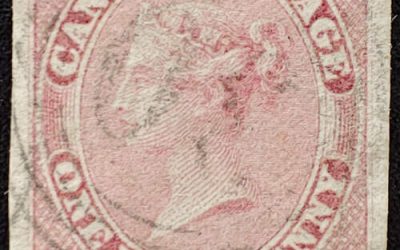 Canada #8 Fine 4-ring 30 Used 1857 1/2d shade
