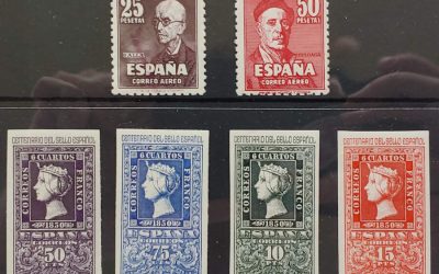 Spain #776-9, C123-4 F/VF Never Hinged 1950 Set duo (6)