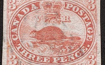 Canada #4 VF Used 1852 3d Beaver Shade