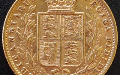 Australia Unc 1881S Shield type Gold Sovereign .2355oz AGW