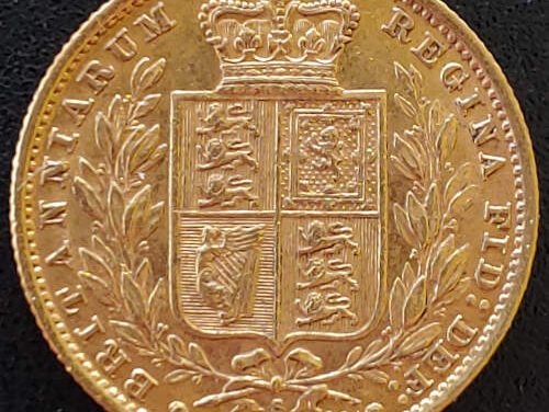 Australia Unc 1881S Shield type Gold Sovereign .2355oz AGW