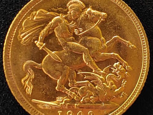 Australia AU 1902M Edward VII Gold Sovereign .234oz AGW