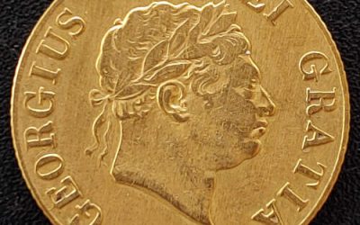 G.B./Colonial Canada VF 1820 George III Gold 1/2 Sovereign