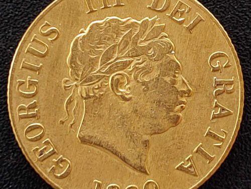 G.B./Colonial Canada VF 1820 George III Gold 1/2 Sovereign